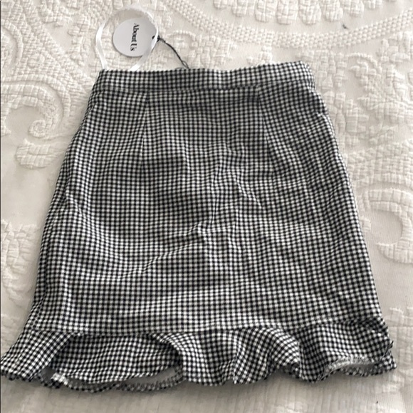 NWT About Us Loren button miniskirt gingham XS - Picture 3 of 5